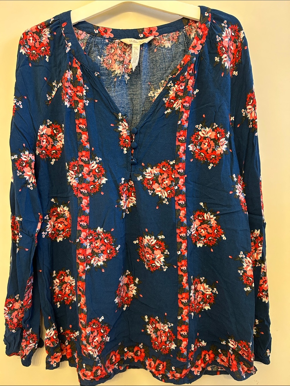Matilda Jane Navy Tunic with Red Floral Print